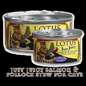 Lotus Just Juicy Stew Salmon Pollock Canned Cat Food - 5.3 Oz - Case of 24  