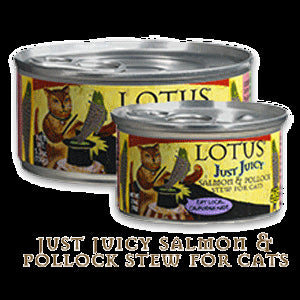 Lotus Just Juicy Stew Salmon Pollock Canned Cat Food - 5.3 Oz - Case of 24
