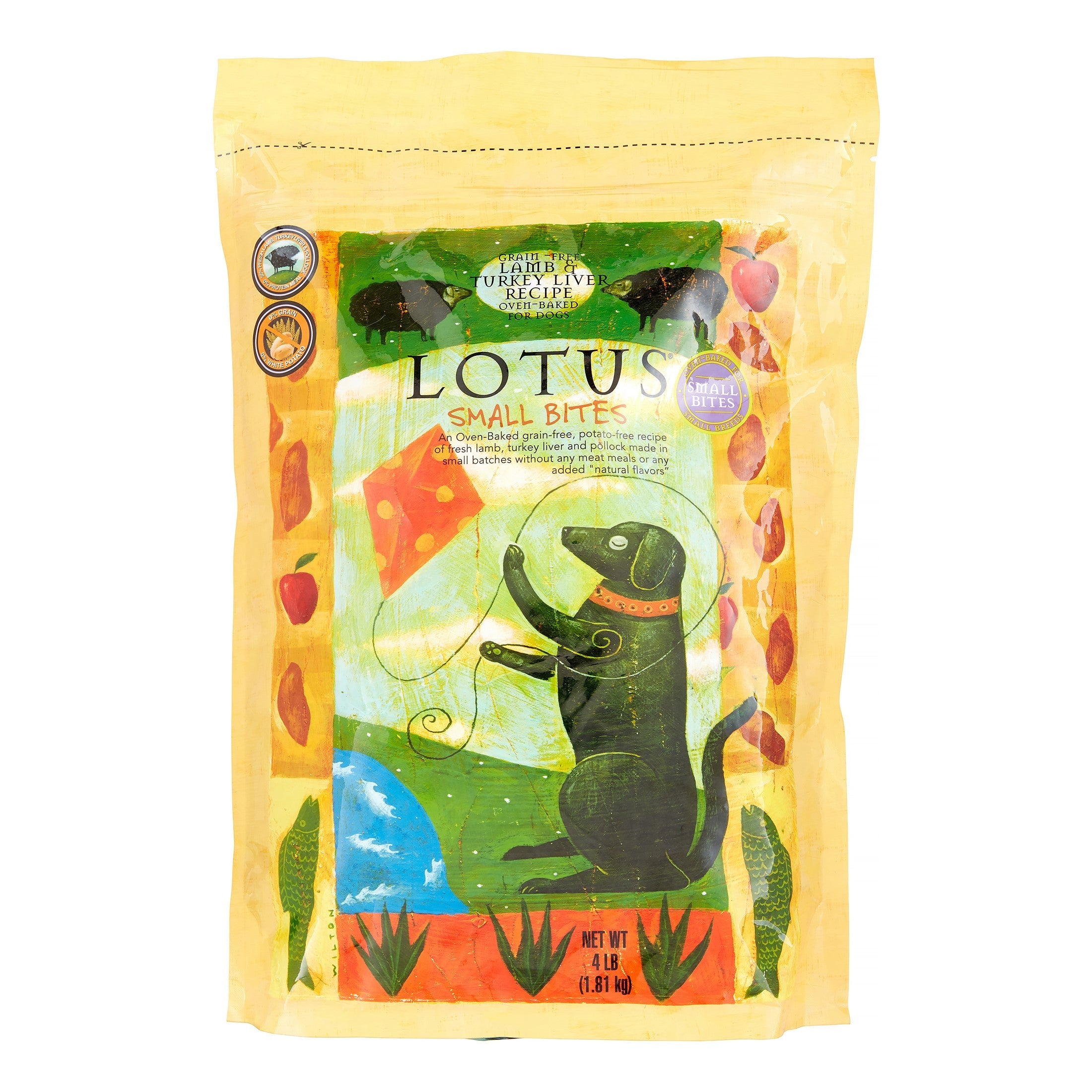 Lotus Small Bite Grain-Free Lamb Turkey Liver Dry Dog Food - 4 lbs  