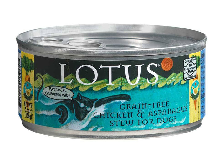 Lotus Stew Grain-Free Chicken Asparagus Stew Canned Dog Food - 5.5 Oz - Case of 24