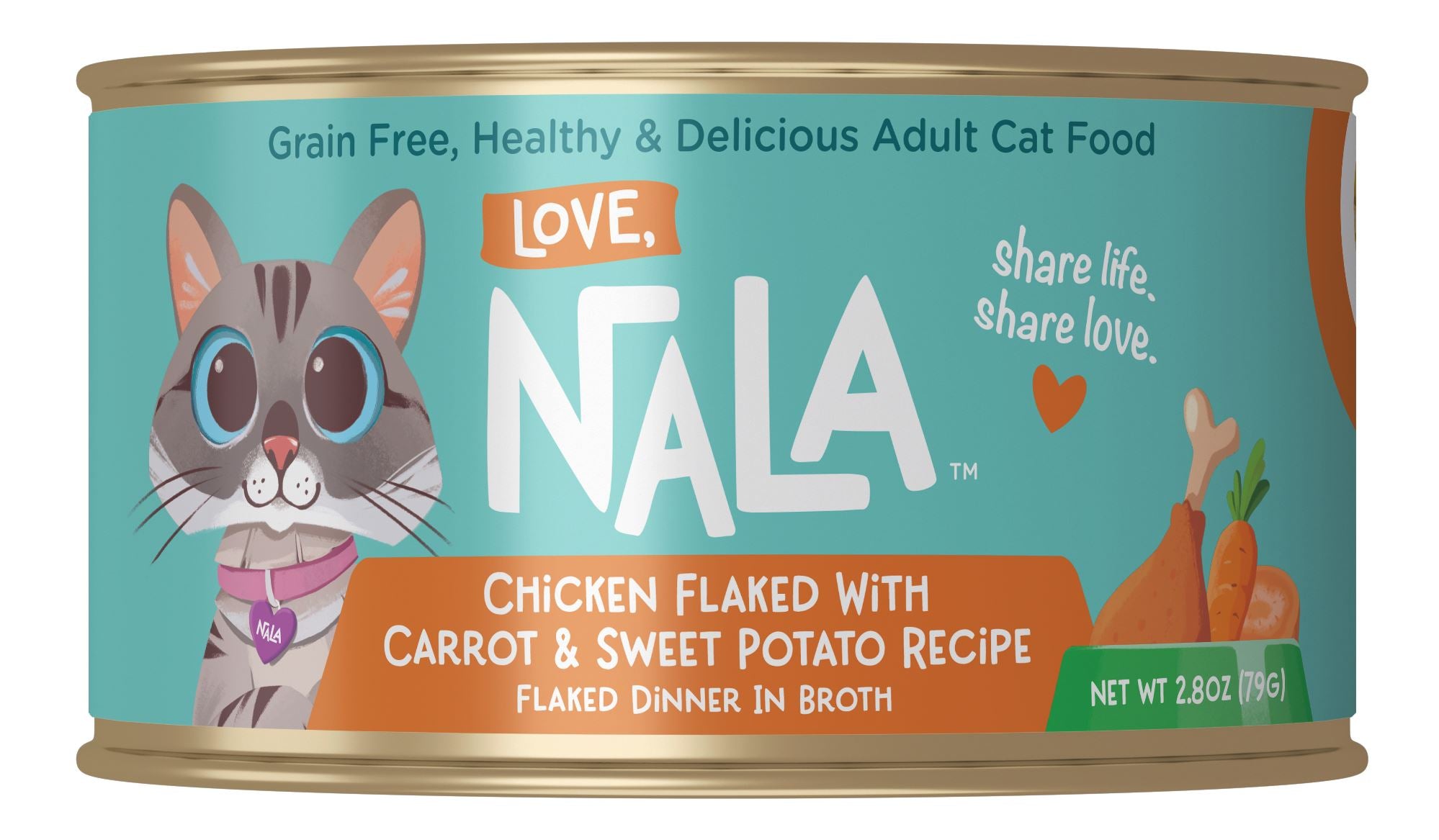 Love Nala Chicken and Sweet Potato Flaked Canned Cat Food - 2.8 Oz - Case of 12  