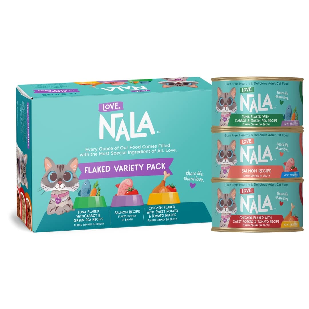 Love Nala Flaked Canned Cat Food - Variety Pack - 2.8 Oz - Case of 12  