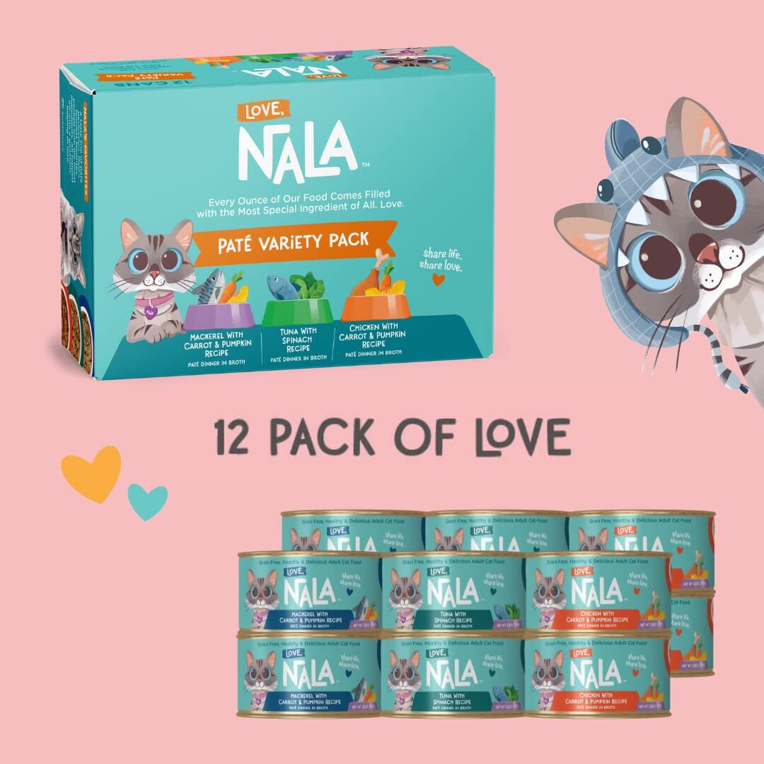 Love Nala Pate Canned Cat Food - Variety Pack - 2.8 Oz - Case of 12  