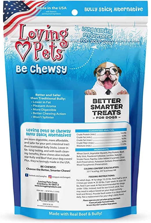 Loving Pets Be Chewsy Alternative Bully Dog Bully Sticks and Natural Chews - 20 Pack  