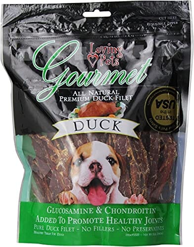 Loving Pets Gourmet Jerky with Glucosamine & Chondroitin Dog Jerky Treats - Duck - 12 Oz  