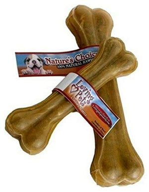 Loving Pets Nature's Choice Pressed Rawhide Bone Natural Dog Chews - Natural - 8 In - 1...