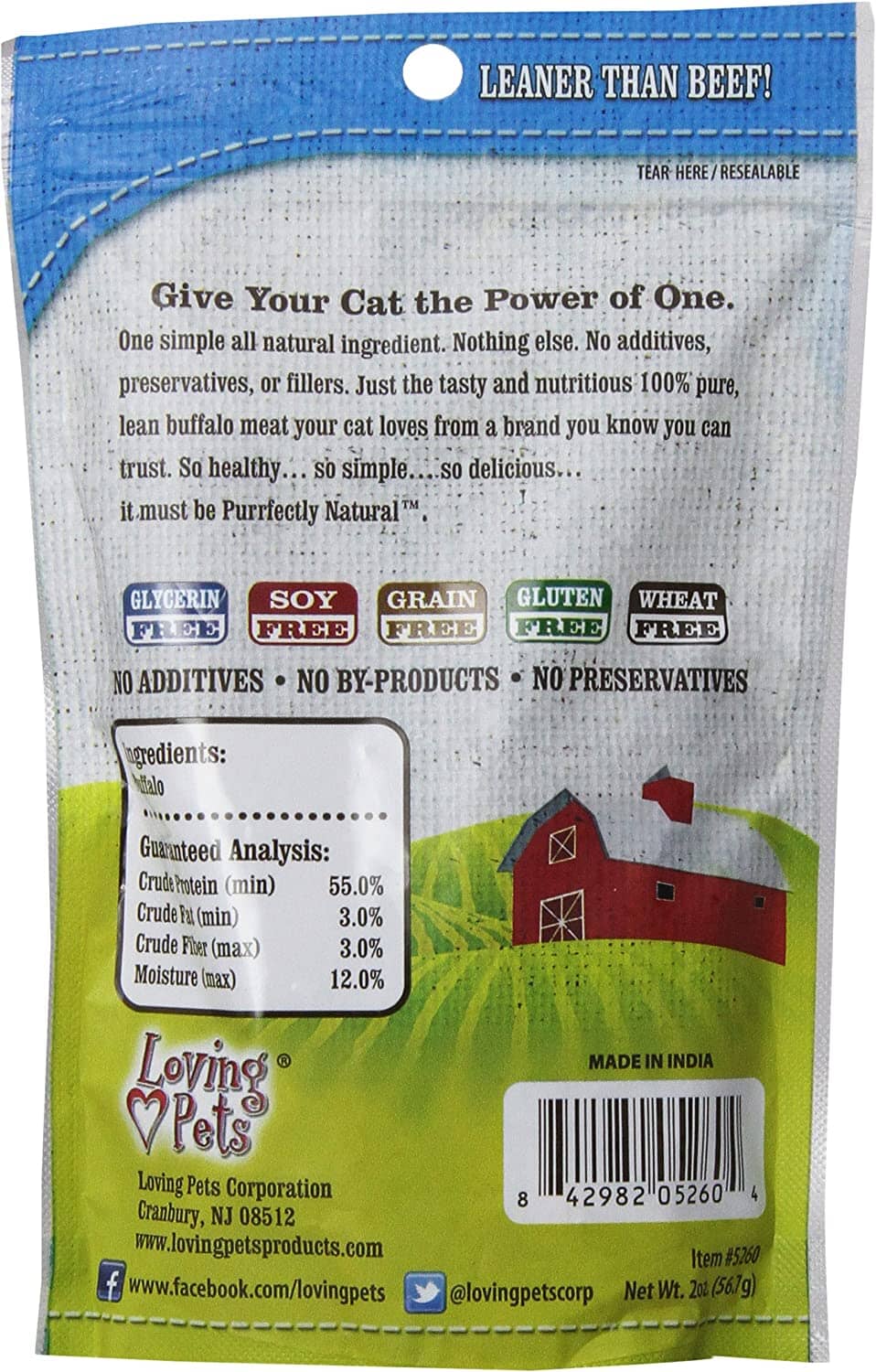 Loving Pets Purely Natural Buffalo Meat Strips Cat Treats - Buffalo - 2 Oz  