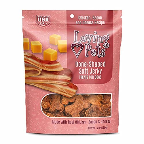 Loving Pets Soft Jerky Bones Soft and Chewy Dog Treats - Bacon and Cheese - 6 Oz  