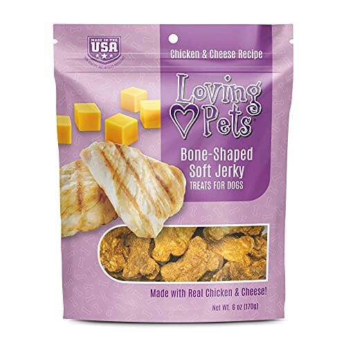 Loving Pets Soft Jerky Bones Soft and Chewy Dog Treats - Chicken and Cheese - 6 Oz  