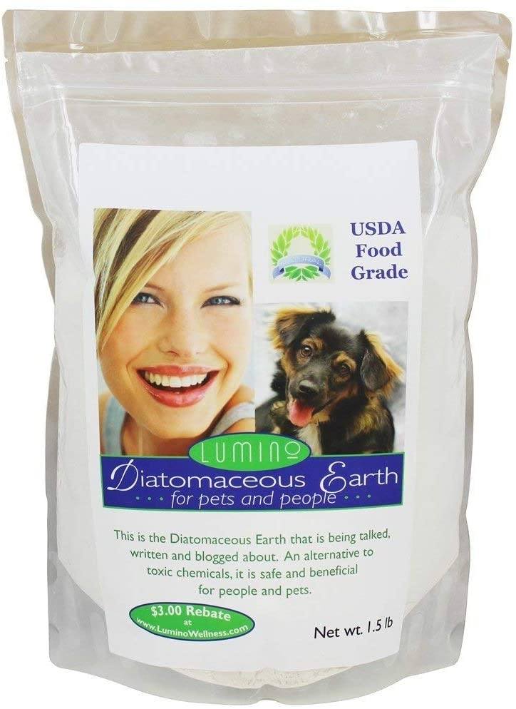Lumino Organic 100% Food-Grade Diatomaceous Earth for Pets and People - 1.5 lb Bag  