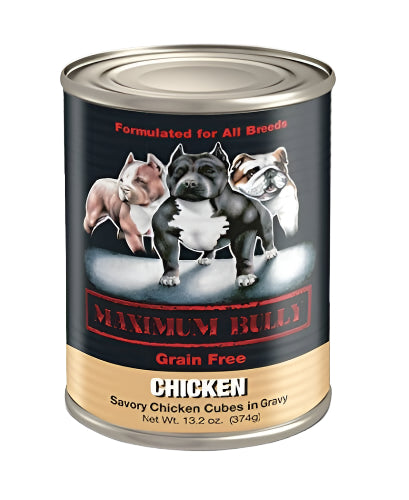 Maximum Bully Canned Dog Food - Chicken - 13.2 Oz - Case of 12  