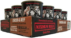 Maximum Bully Canned Dog Food - Chicken/Beef - 13.2 Oz - Case of 12