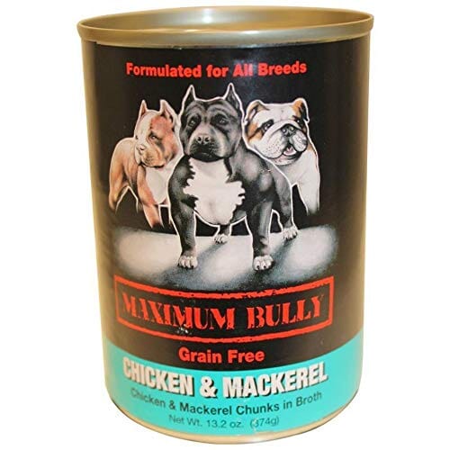 Maximum Bully Canned Dog Food - Chicken/Mackere - 13.2 Oz - Case of 12