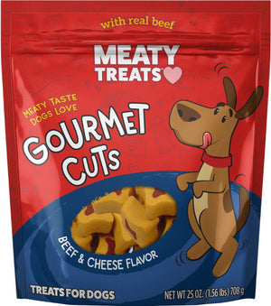 Meaty Treats Gourmet Cuts Soft and Chewy Dog Treats - Beef/Cheese - 25 Oz