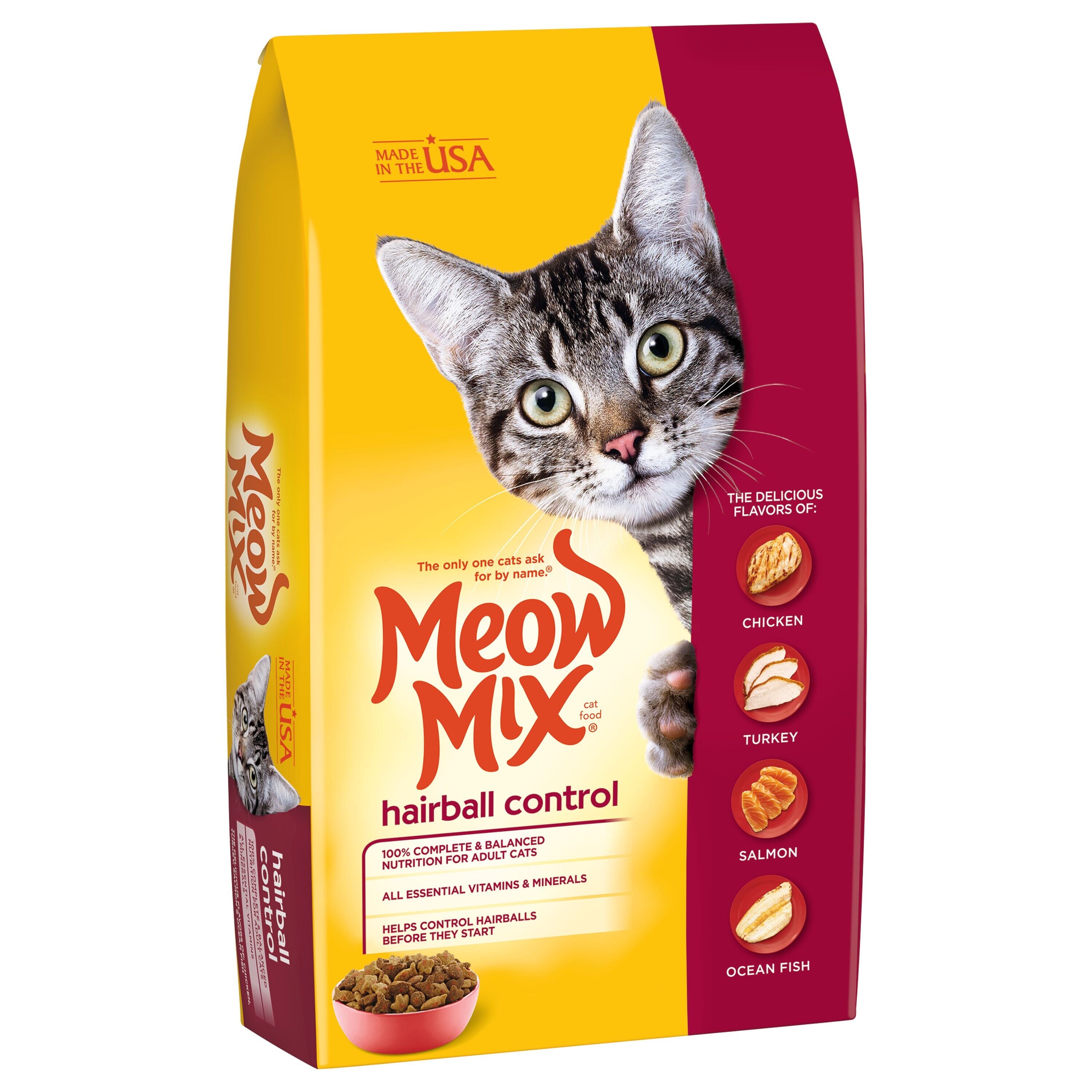 Meow-Mix Hairball Control Dry Cat Food Chicken, Turkey, Salmon & Ocean Fish - 3.15 lb  