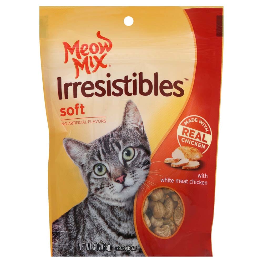 Meow-Mix Irresistibles Soft Cat Treats White Meat Chicken - 3 Oz - 5 Pack  