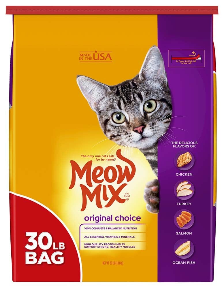 Meow-Mix Original Choice Dry Cat Food Chicken, Turkey, Salmon & Ocean Fish - 30 lb  