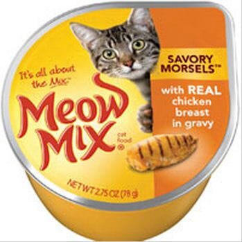 Meow Mix Savory Morsels with Chicken in Gravy Cat Food Cups  