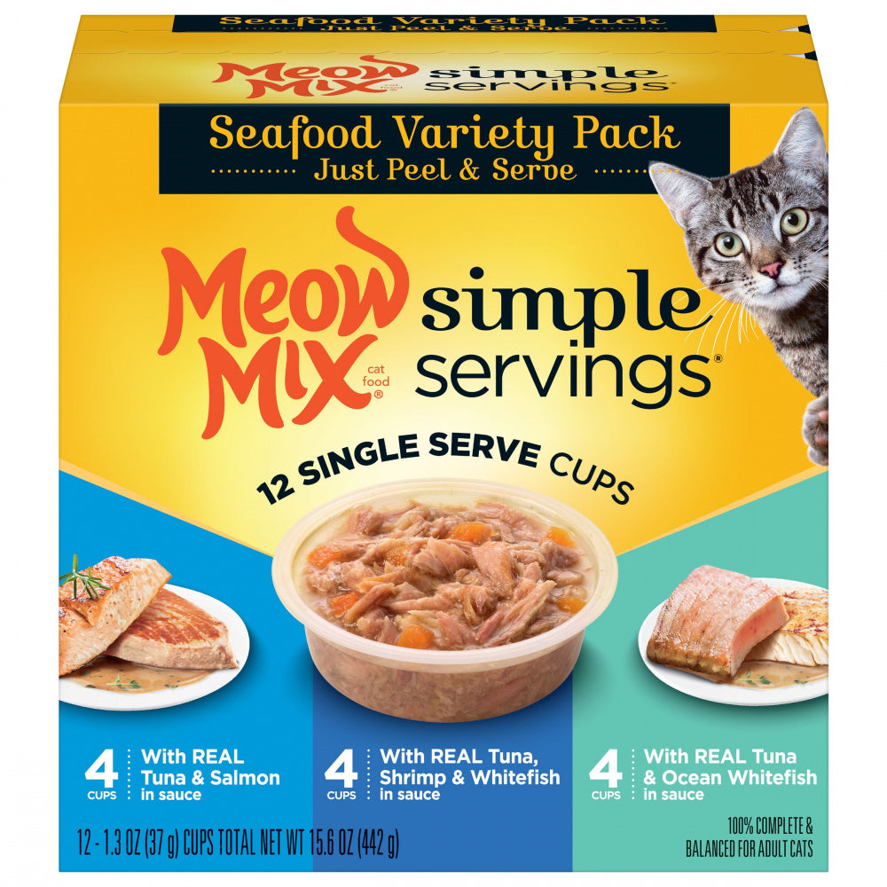 Meow Mix Simple Servings Seafood Variety Pack Wet Cat Food  