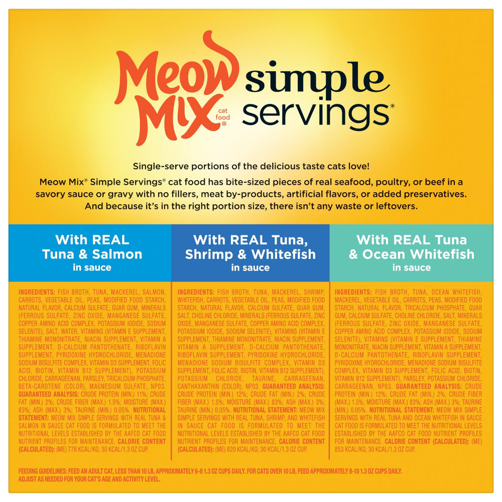 Meow Mix Simple Servings Seafood Variety Pack Wet Cat Food  