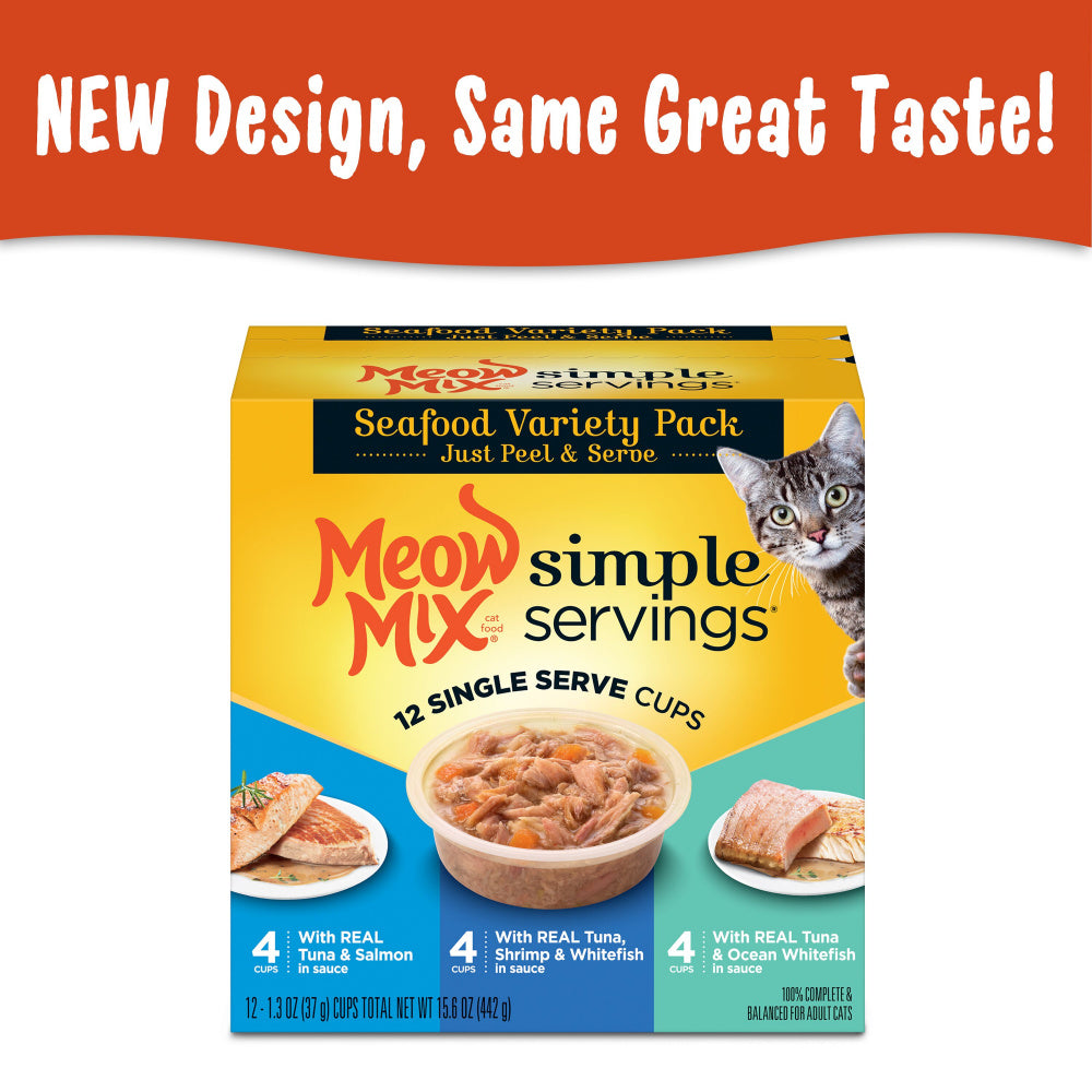 Meow Mix Simple Servings Seafood Variety Pack Wet Cat Food  