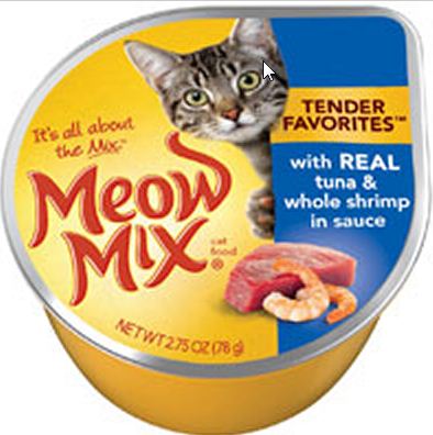 Meow Mix Tender Favorites with Real Tuna and Whole Shrimp in Sauce Cat Food Cups  