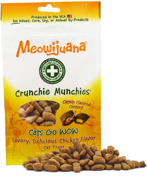 Meowijuana Crunchie Munchie Chicken Herbs Crunchy Cat Treats - 3 Oz  