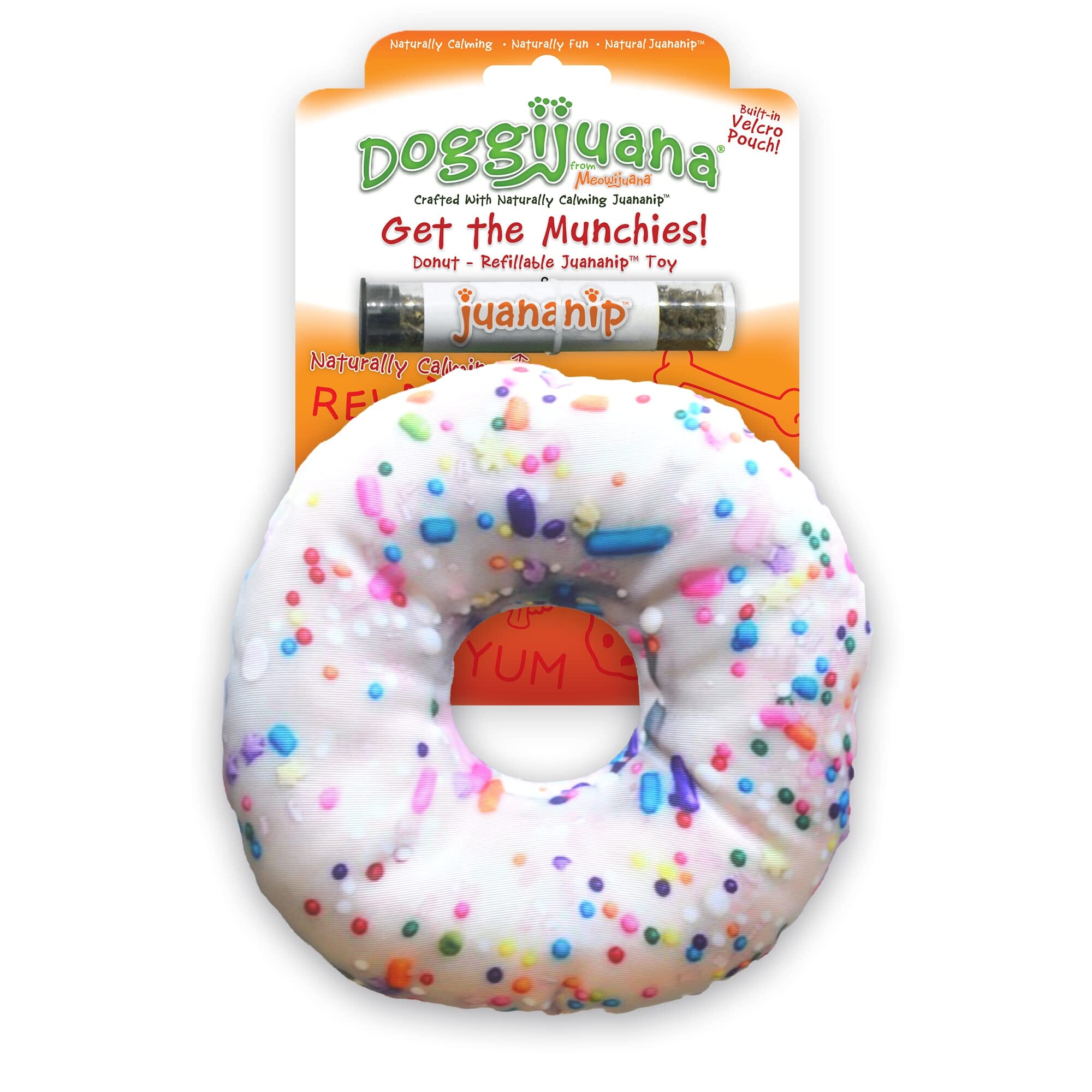 Meowijuana Doggijuana Get Munchies Donut Refillable Juananip Dog Toy  