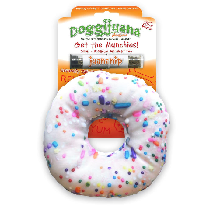 Meowijuana Doggijuana Get Munchies Donut Refillable Juananip Dog Toy