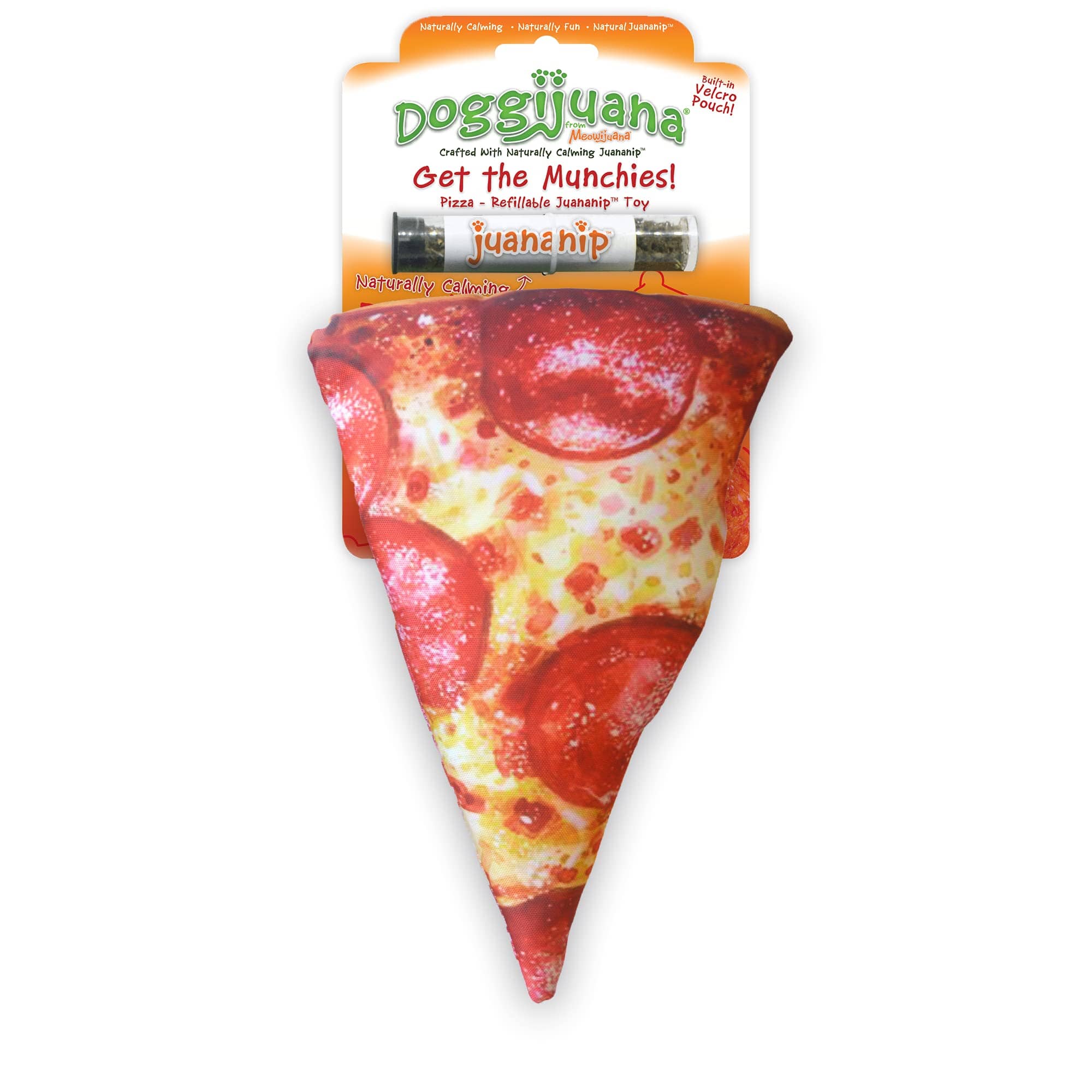 Meowijuana Doggijuana Get Munchies Pizza Refillable Juananip Dog Toy  