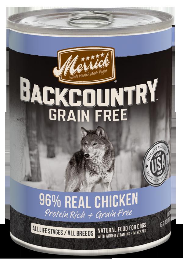 Merrick 96% Grain-Free Chunky Chicken Canned Wet Dog Food - 12.7 oz Cans - Case of 12