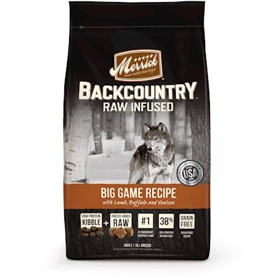 Merrick Backcountry Big Game Grain-Free Raw-Infused Lamb and Venison Freeze-Dried Dog Food - 20 Lbs  