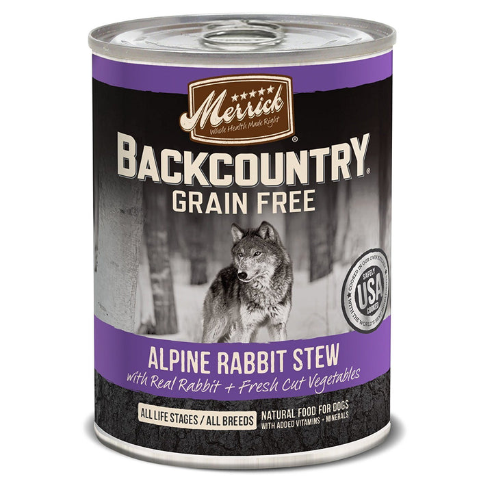 Merrick 'Backcountry' Grain-Free Alpine Rabbit Stew Canned Dog Food - 12.7 oz Cans - Ca...