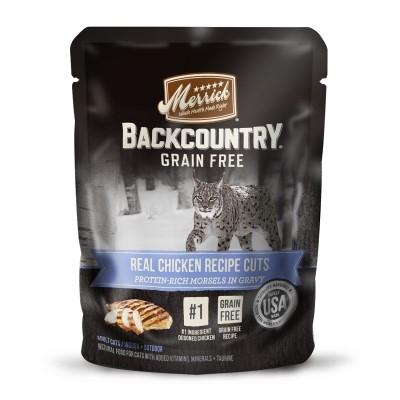 Merrick 'Backcountry' Grain-Free Chicken Real Cuts Recipe Wet Cat Food - 3 oz Pouches -...