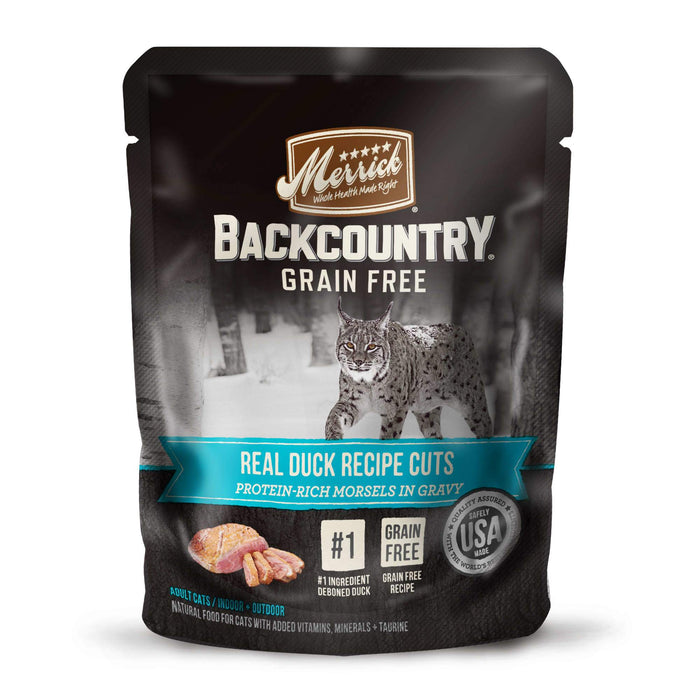 Merrick 'Backcountry' Grain-Free Duck Real Cuts Recipe Wet Cat Food - 3 oz Pouches - Ca...