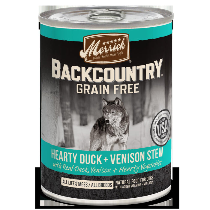 Merrick 'Backcountry' Grain-Free Duck & Venison Stew Canned Dog Food - 12.7 oz Cans - C...