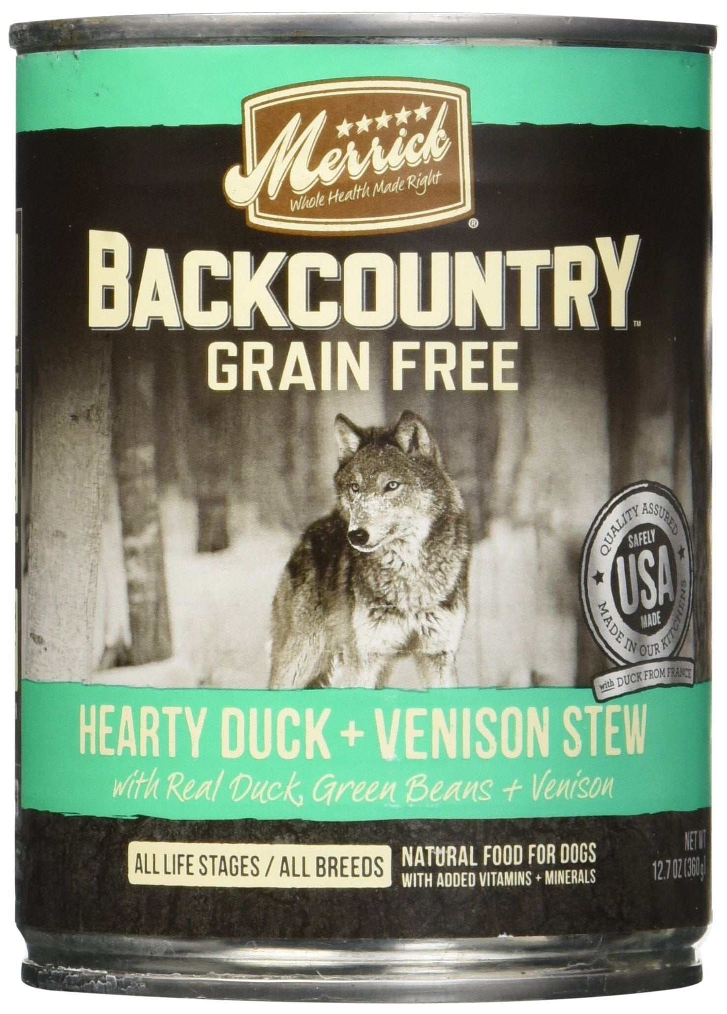Merrick Backcountry Grain-Free Healthy Duck and Venison Stew Canned Dog Food - 12.7 Oz - Case of 12  