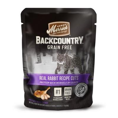 Merrick 'Backcountry' Grain-Free Rabbit Real Cuts Recipe Wet Cat Food - 3 oz Pouches - Case of 24  