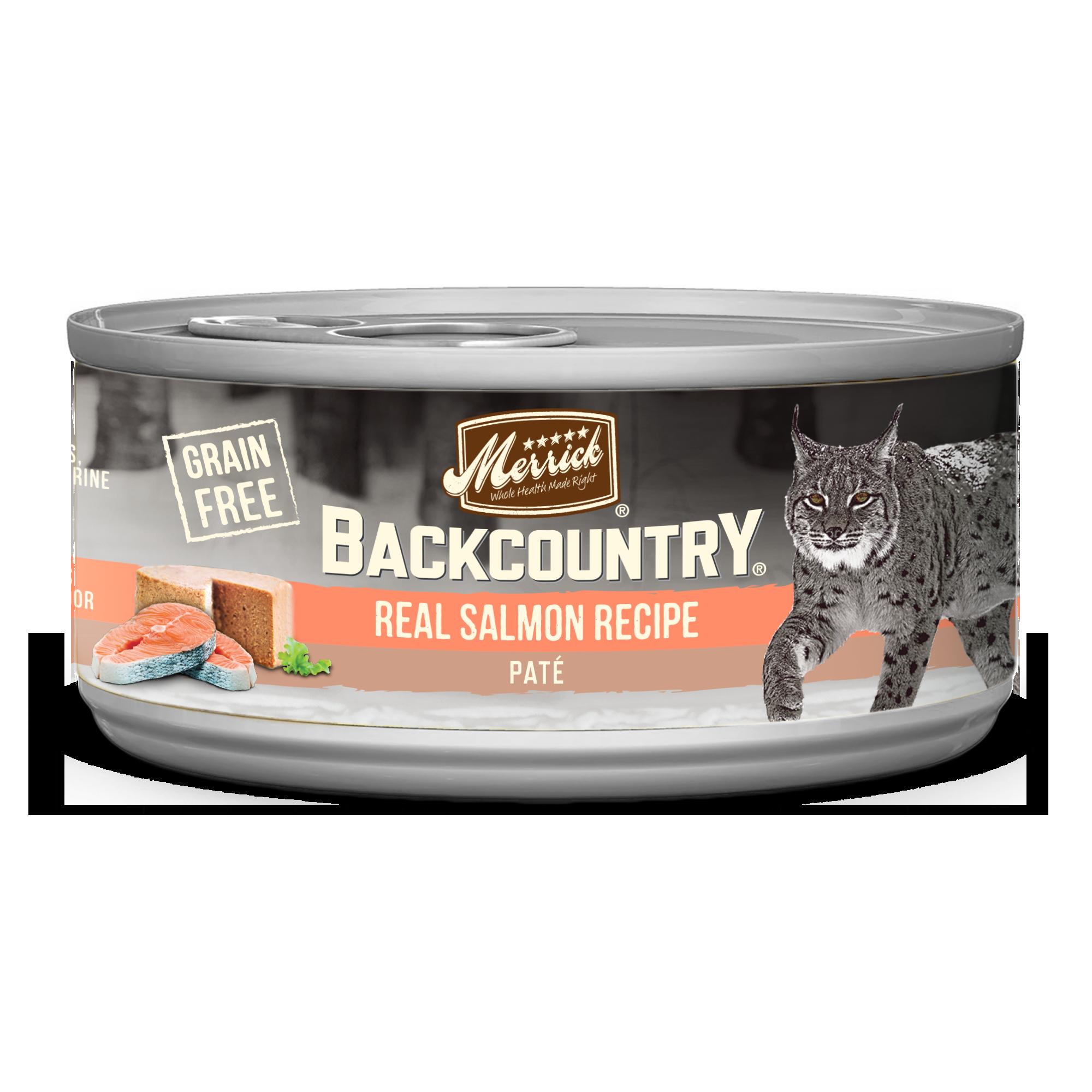 Merrick 'Backcountry' Grain-Free Salmon Pate Canned Wet Cat Food - 3 oz Cans - Case of 24  