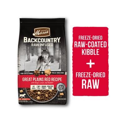 Merrick Backcountry Great Plains Grain-Free Raw-Infused Beef and Lamb Freeze-Fried Dog Food - 20 Lbs  