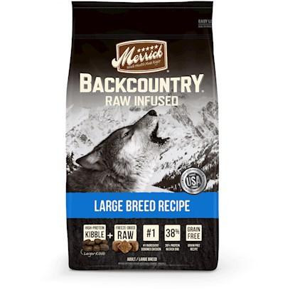 Merrick Backcountry Large-Breed Grain-Free Raw-Infused Chicken and Lamb Freeze-Dried Dog Food - 20 Lbs  