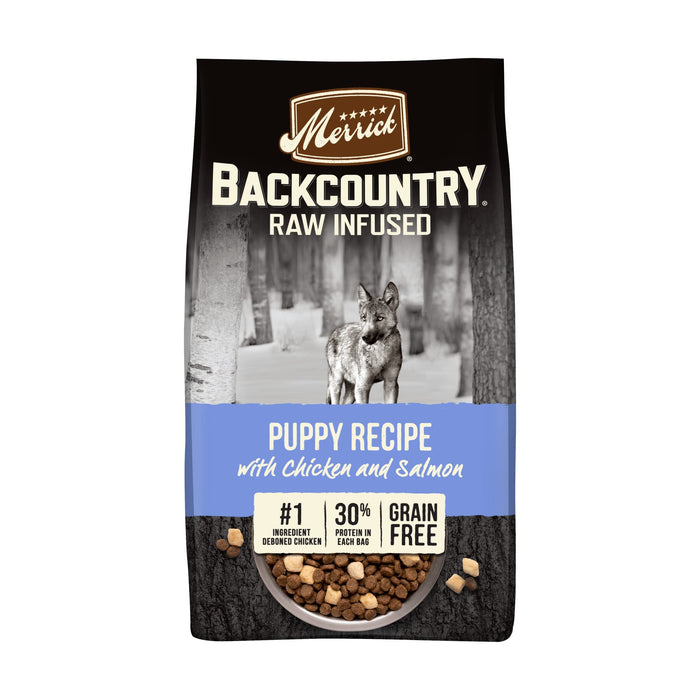 Merrick Backcountry Puppy Grain-Free Raw-Infused Chicken and Salmon Freeze-Dried Dog Fo...