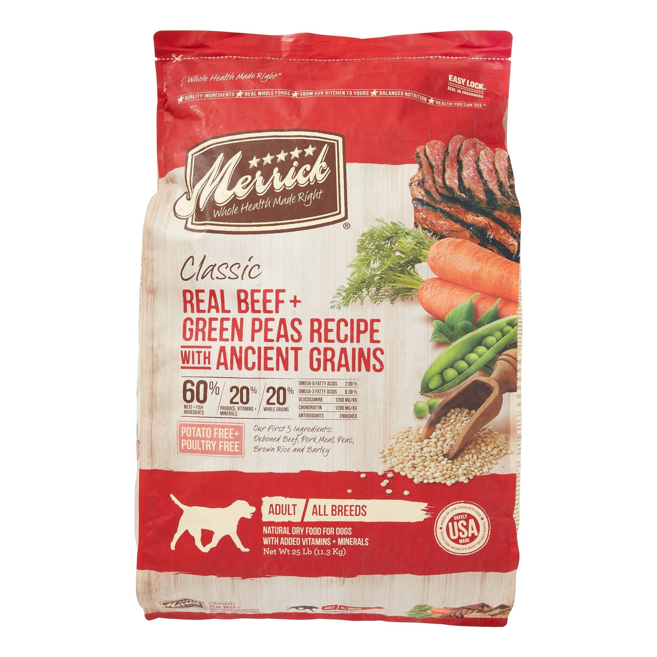 Merrick Classic Canine Beef + Brown Rice with Healthy Ancient Grains Dry Dog Food - 25 lb Bag  