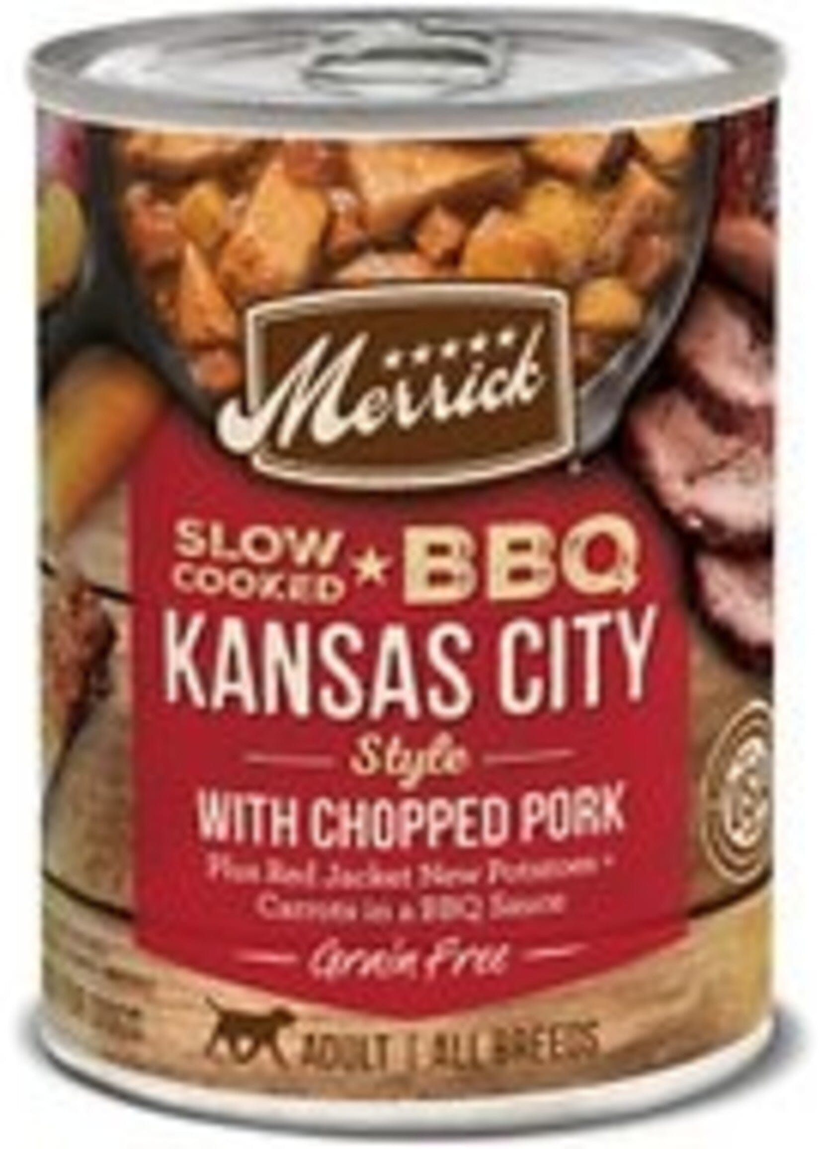 Merrick Classic Slow-Cooked BBQ Kansas City Style Chopped Pork Canned Dog Food - 12.7 Oz - Case of 12  