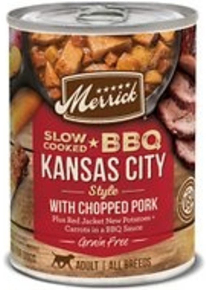 Merrick Classic Slow-Cooked BBQ Kansas City Style Chopped Pork Canned Dog Food - 12.7 O...