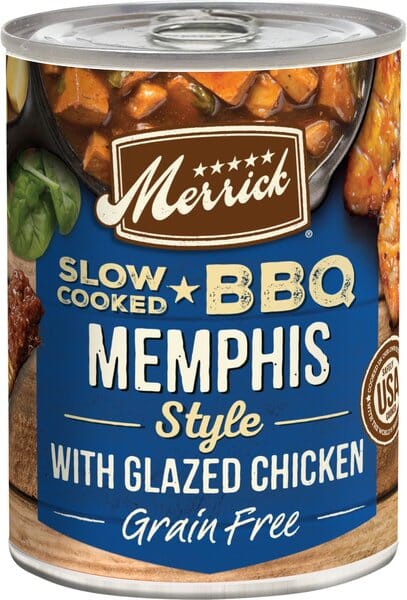 Merrick Classic Slow-Cooked BBQ Memphis Style Glazed Chicken Canned Dog Food - 12.7 Oz - Case of 12  