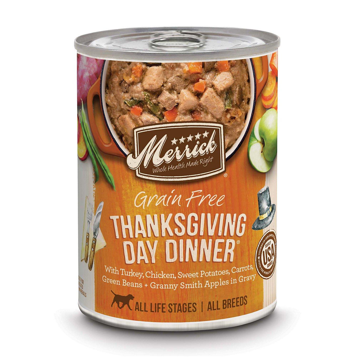 Merrick Classic Thanksgiving Day Dinner Canned Wet Dog Food - 12.7 oz Cans - Case of 12  