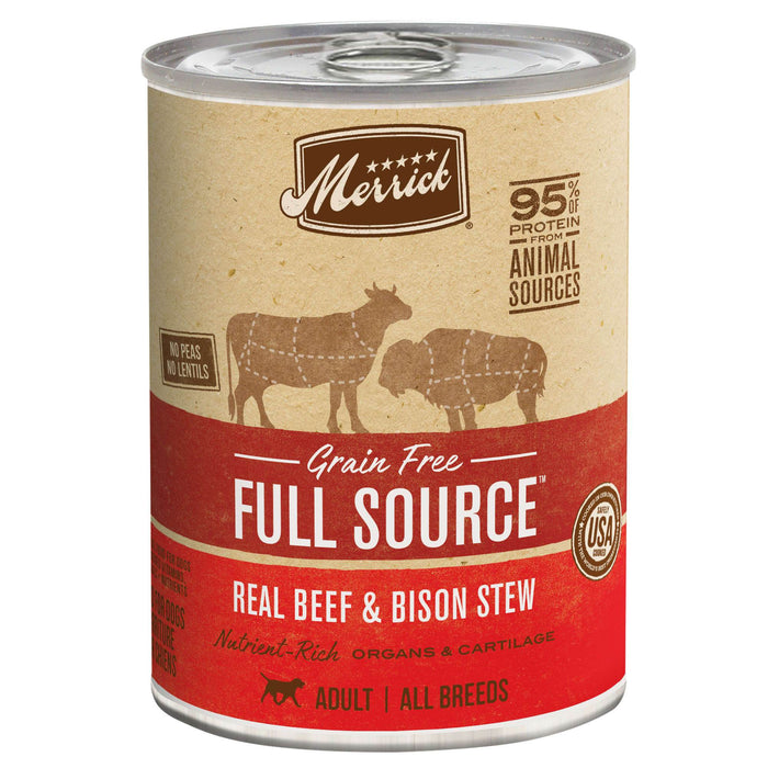 Merrick Full Source Grain-Free Beef and Bison Recipe Wet Canned Dog Food - 12/12.7 oz C...