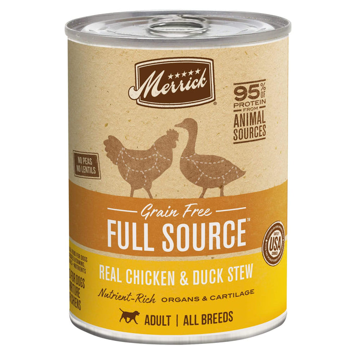 Merrick Full Source Grain Free Chicken and Duck Recipe Wet Canned Dog Food - 12/12.7 oz...