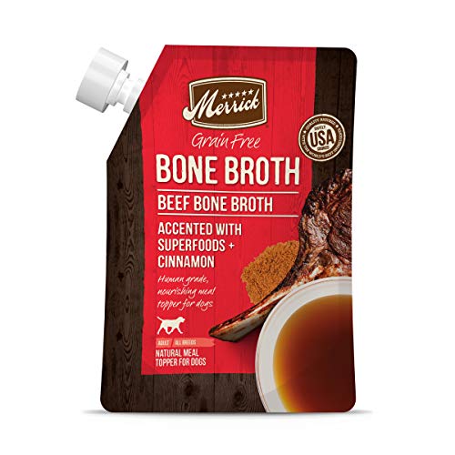 Merrick Grain-Free Beef Bone Broth Wet Dog Food Topper - 16 oz Pouch  